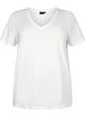 Short sleeve t-shirt with v-neckline, White, Packshot image number 0
