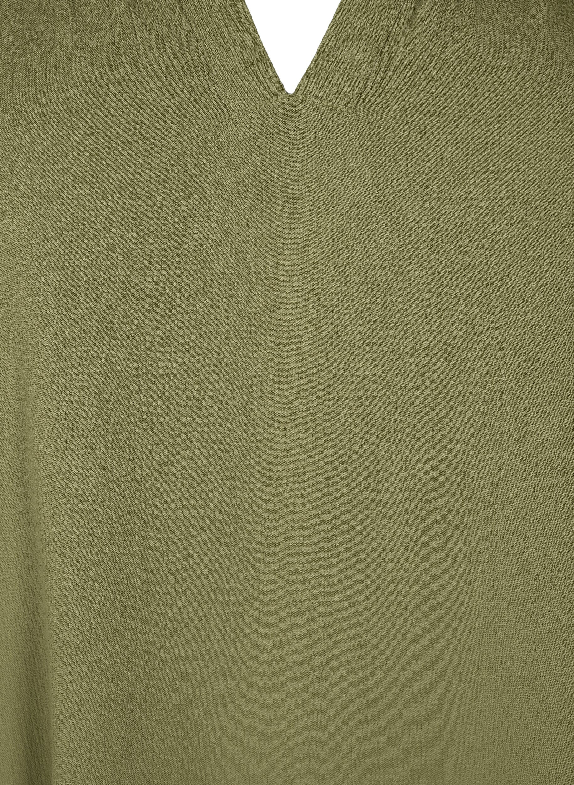 Zizzifashion Tunic with 3/4 sleeves and an A-line cut, Green, Packshot image number 2