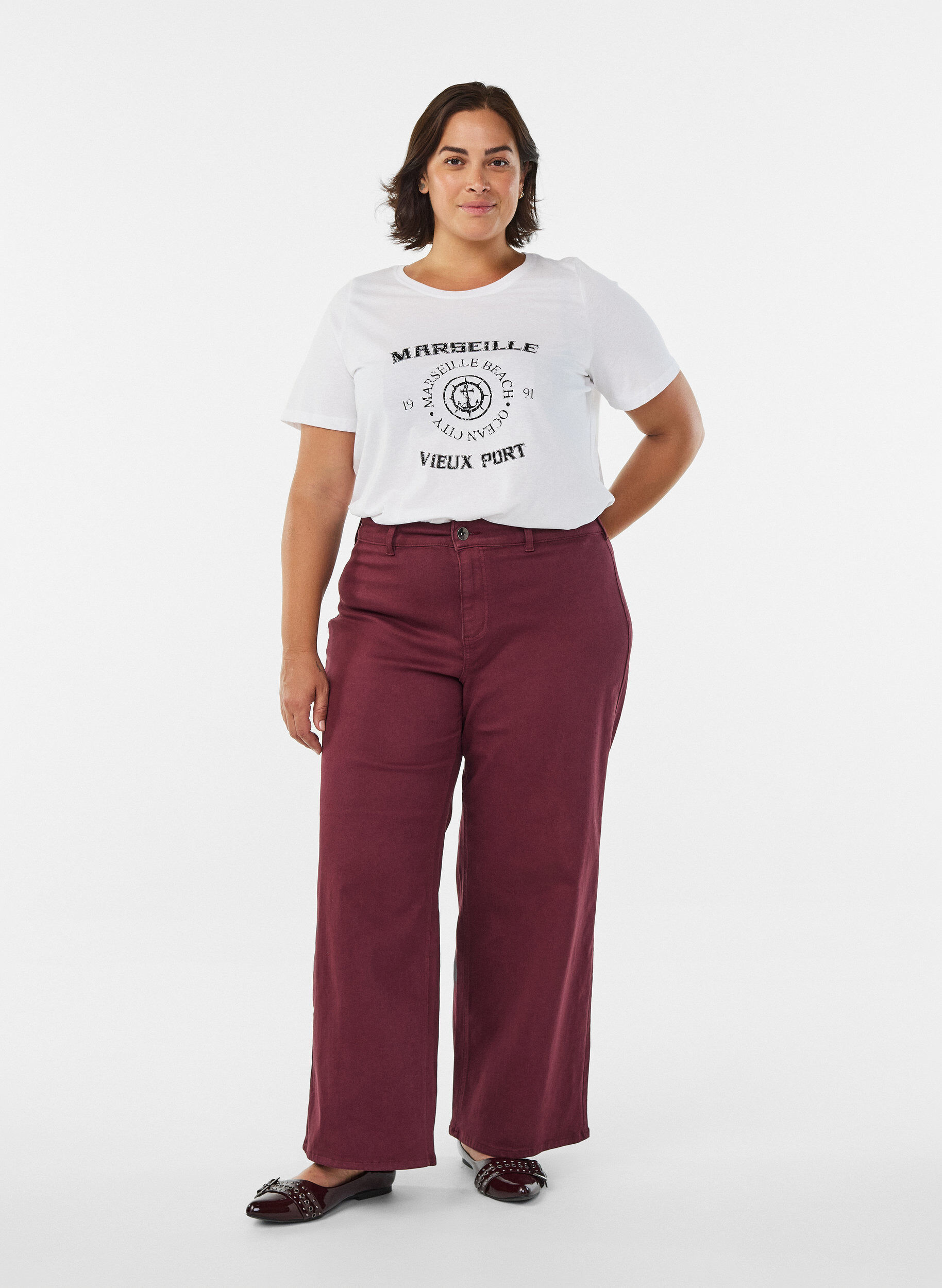 ZizzifashionT-shirt with motif, White, Model image number 1