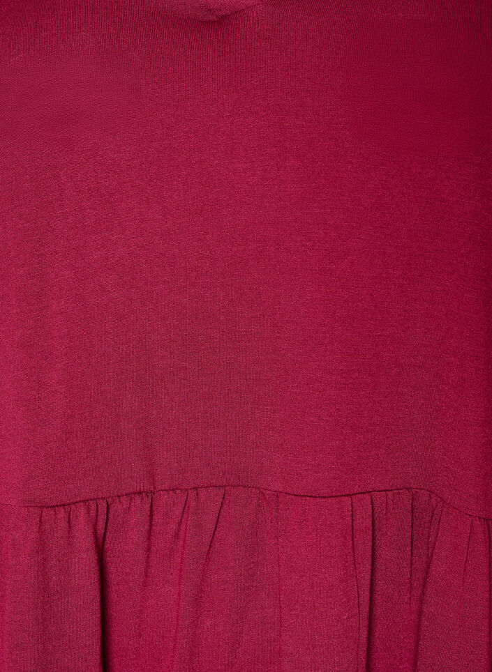 Jersey dress with lace details and a layered skirt, Red, Packshot image number 2