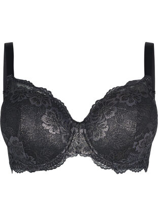 Cup bra with lace and underwire, Black, Packshot image number 0