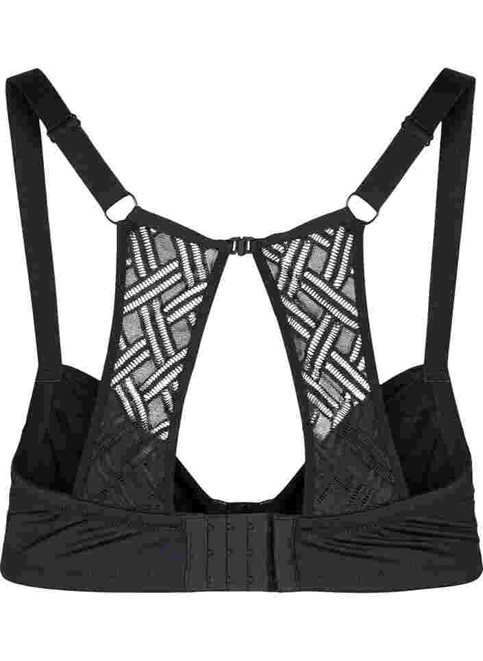 Underwired bra with back detail, Black, Packshot image number 1
