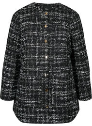 Bouclé jacket with buttons, Black/White, Packshot