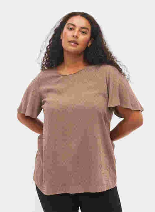 Structured viscose blouse with batwing sleeves