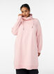 Short sweatshirt dress with high collar and pockets, Red, Model image number 0