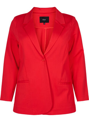 Simple blazer with button, Flame Scarlet, Packshot image number 0