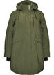 Water-repellent parka with a hood and functional details, Green, Packshot image number 0