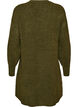 Short knitted dress with a V-shaped textured pattern, Green, Packshot image number 1