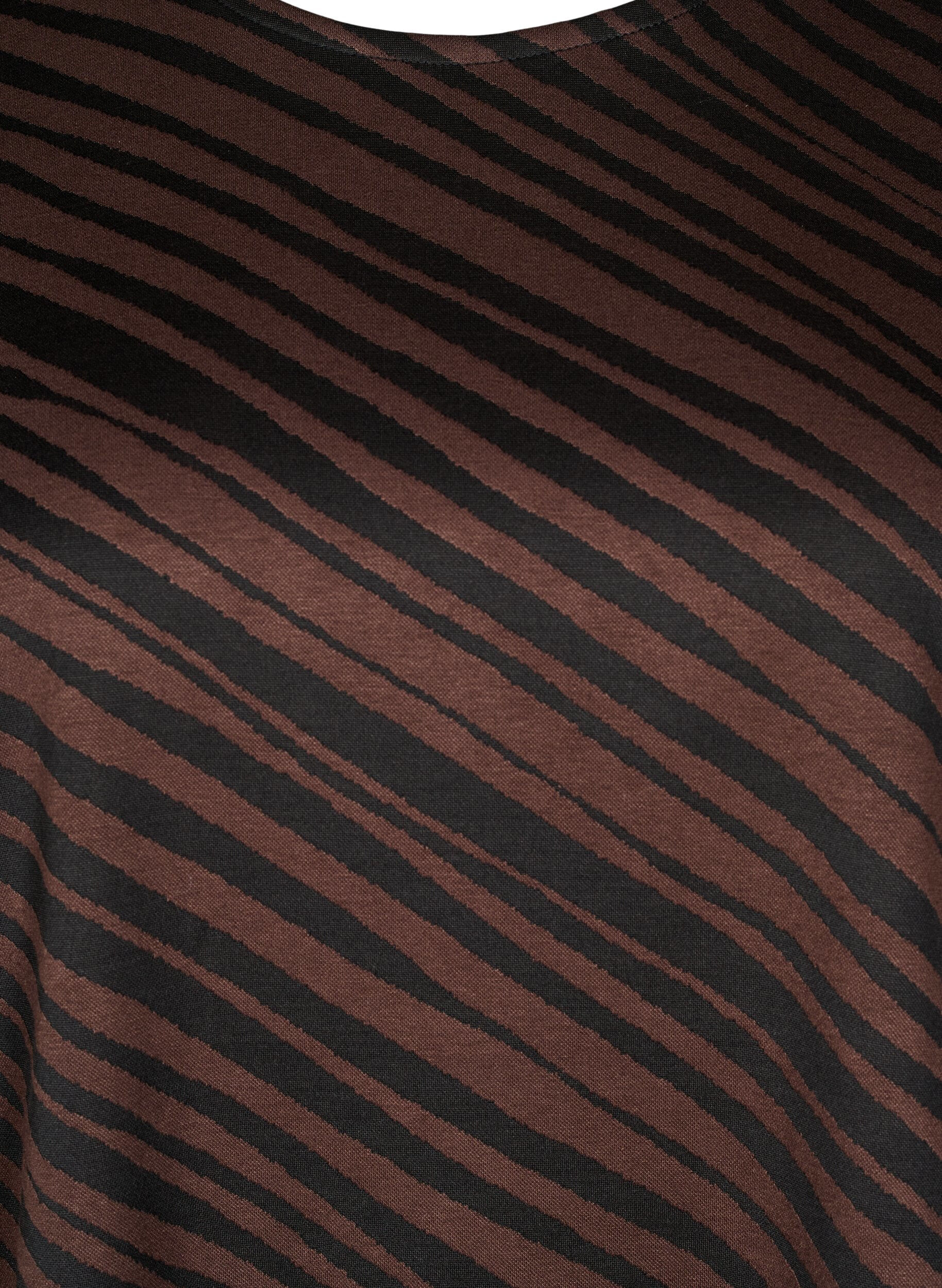 Zizzifashion Oversize blouse with pattern, Brown, Packshot image number 2