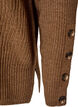 Knitted blouse with ribbed texture and button details, Brown, Packshot image number 3