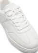 Wide fit - Faux leather trainers with stitch detailing, White, Packshot image number 3