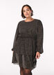 Short dress with glitter stripes and long sleeves, Black, Model image number 0