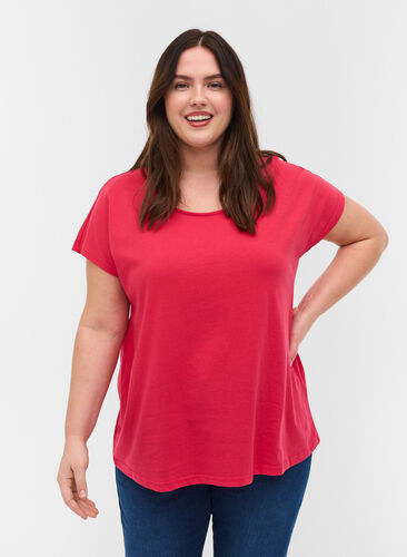 Cotton mix t-shirt, Raspberry, Model image number 0