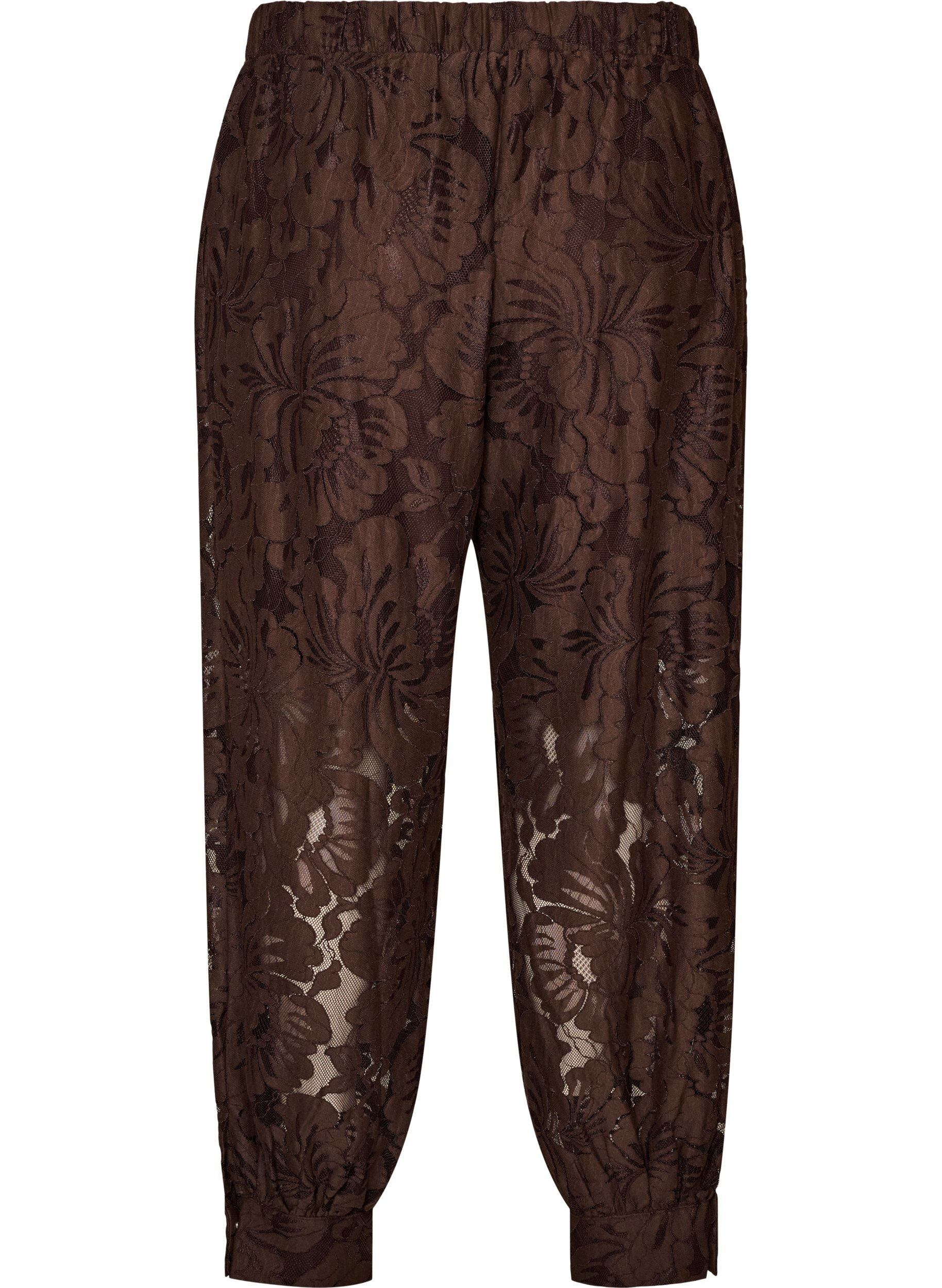 ZizzifashionLace balloon trousers with inner shorts, Brown, Packshot image number 1