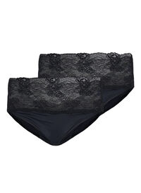 High-waisted knickers with lace trim in a 2-pack