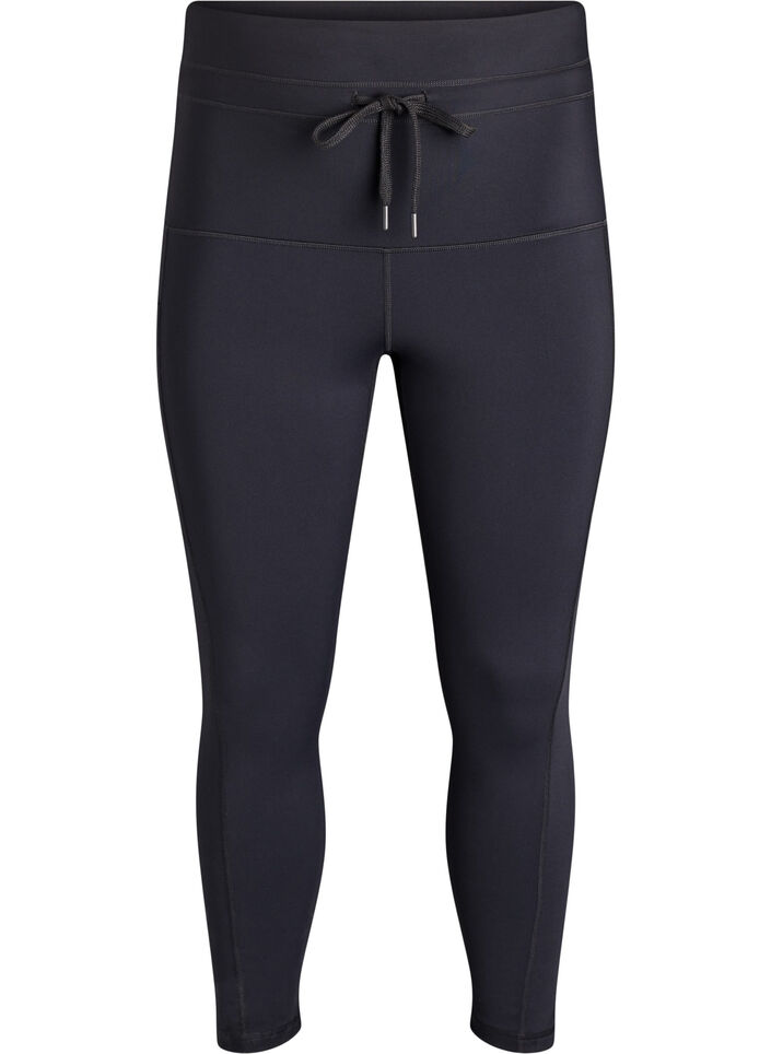 High-waisted 7/8 training tights with a pocket., Black, Packshot image number 0
