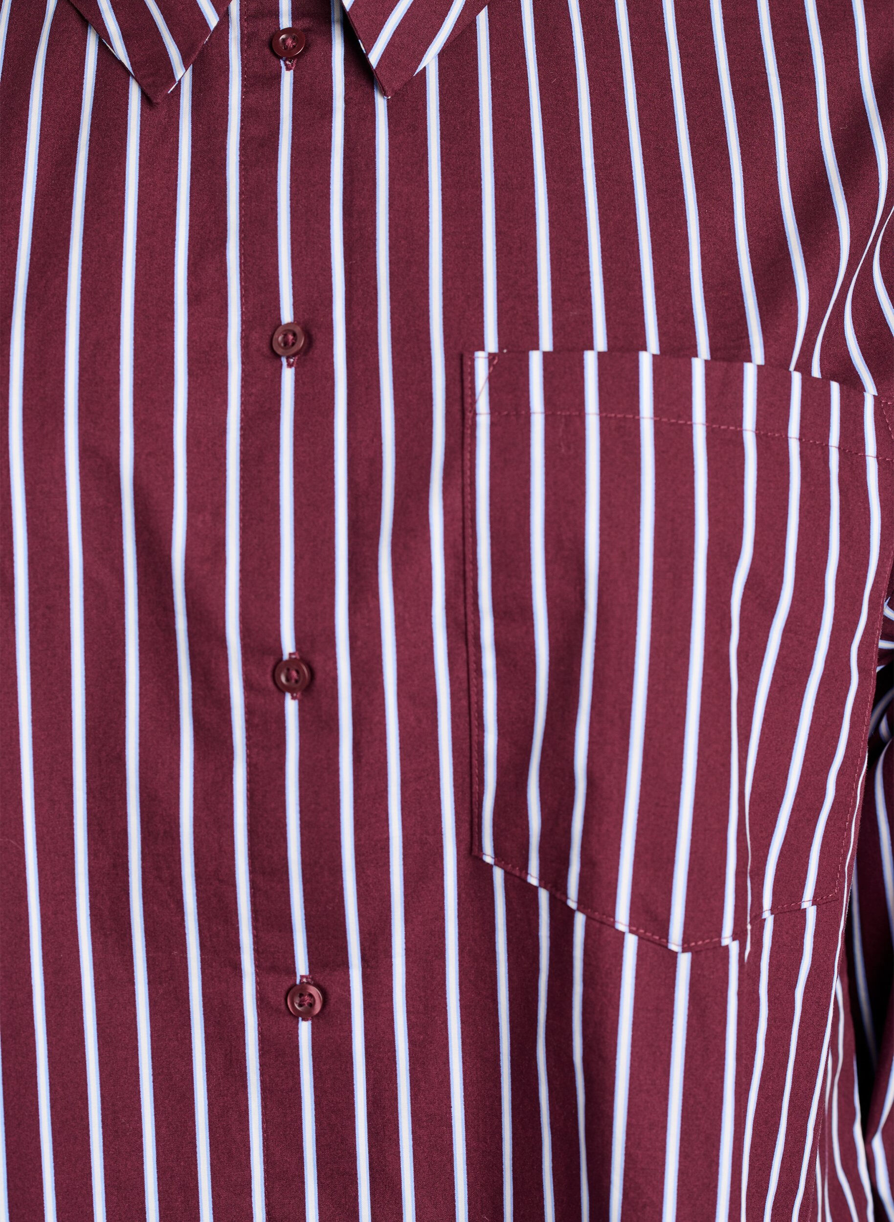 Zizzifashion Loose shirt with stripes and a chest pocket, Dark Bordeaux, Packshot image number 2