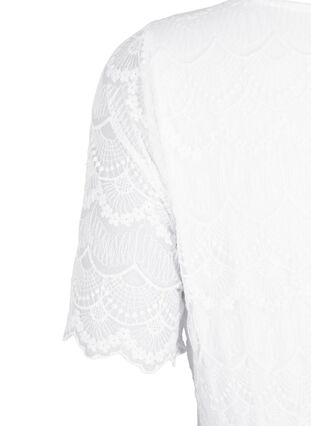 Party dress with lace and an empire waist, Bright White, Packshot image number 3