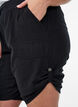 Loose cotton shorts with pockets, Black, Model image number 3