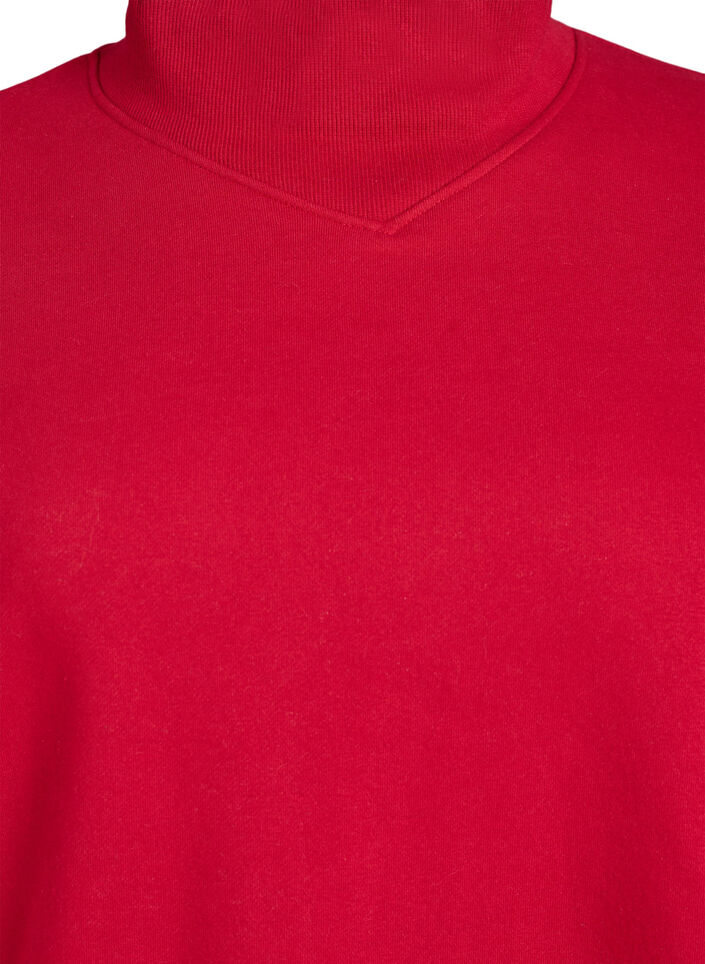 Sweatshirt with high neck and long sleeves, Red, Packshot image number 2