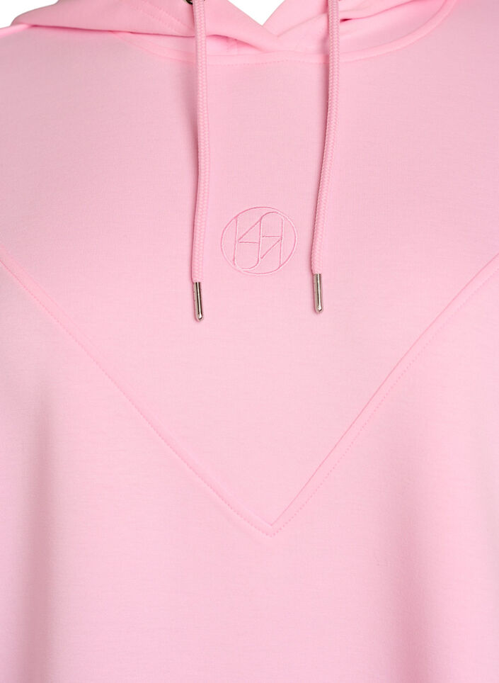 Sporty scuba hoodie with decorative stitching, Pink, Packshot image number 2
