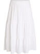 Ankle-length cotton skirt with a smocked waist, White, Packshot image number 0