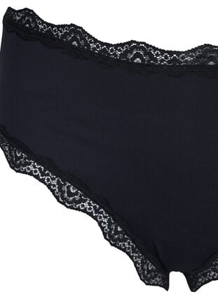 2-pack Brazilian briefs with lace, Black, Packshot image number 2