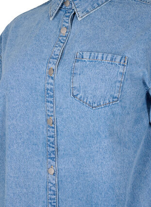 Loose denim shirt with chest pocket, Light blue denim, Packshot image number 2