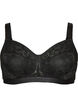 Wire-free bra with lace, Black, Packshot image number 0