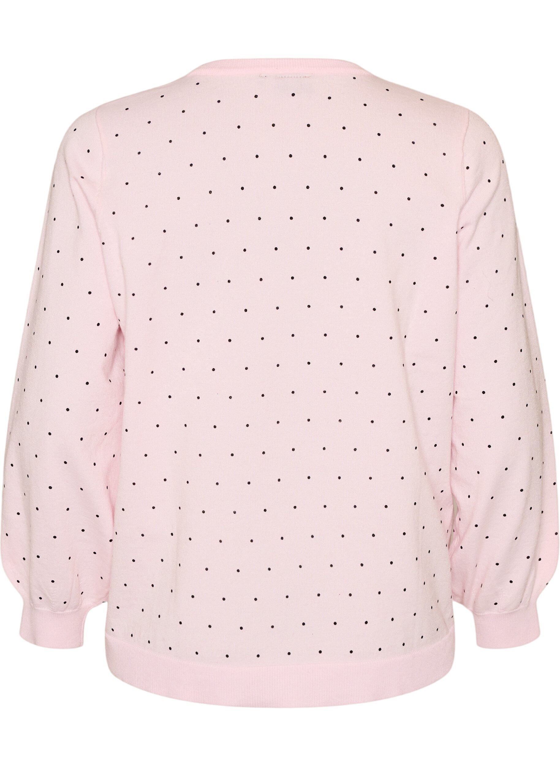 ZizzifashionKnitted blouse with small polka dots, Pink, Packshot image number 1