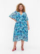 Short-sleeved wrap dress with floral print, Trellis AOP, Model image number 2