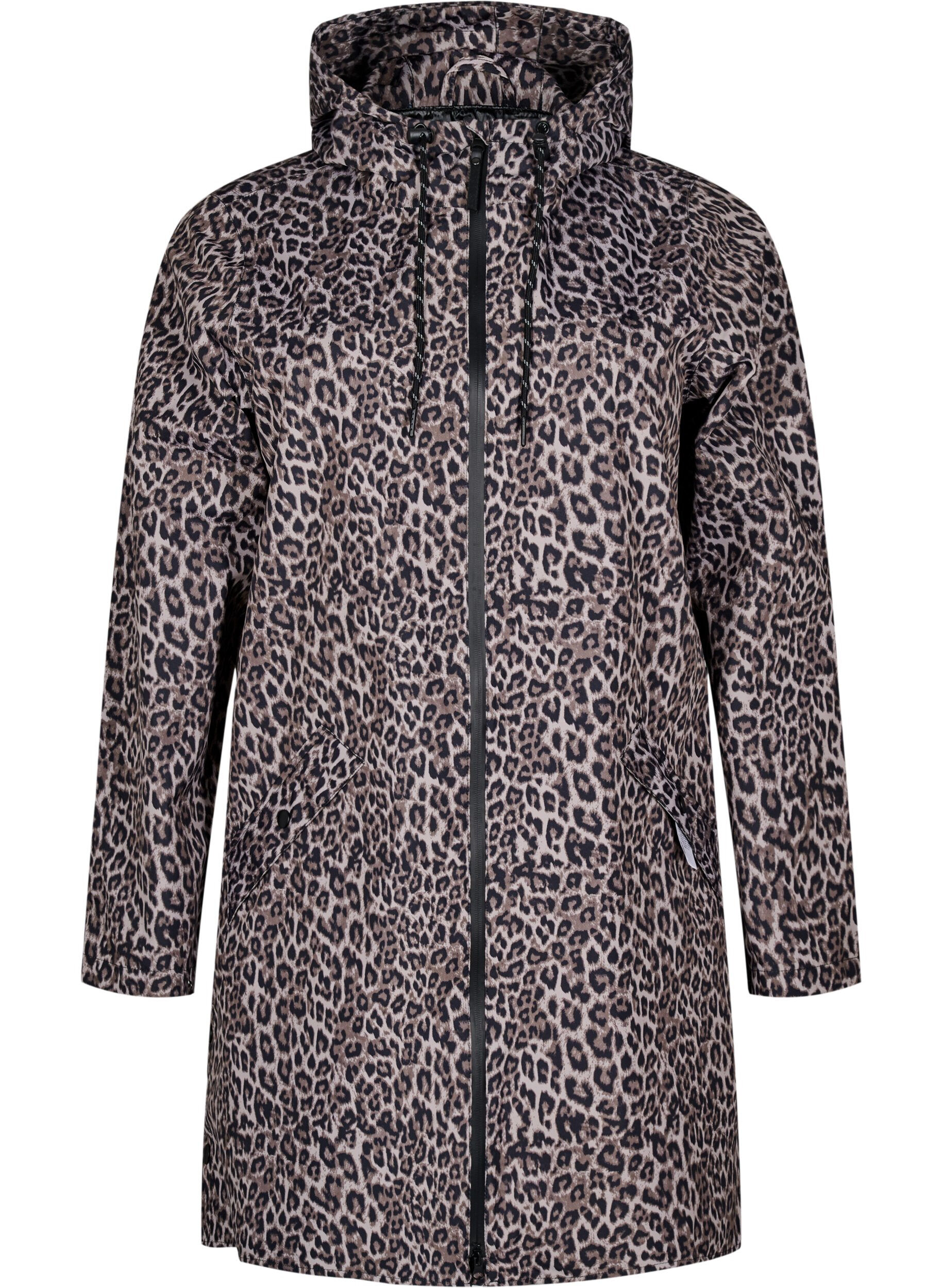 ZizzifashionRain jacket with pockets and hood, Brown, Packshot image number 0