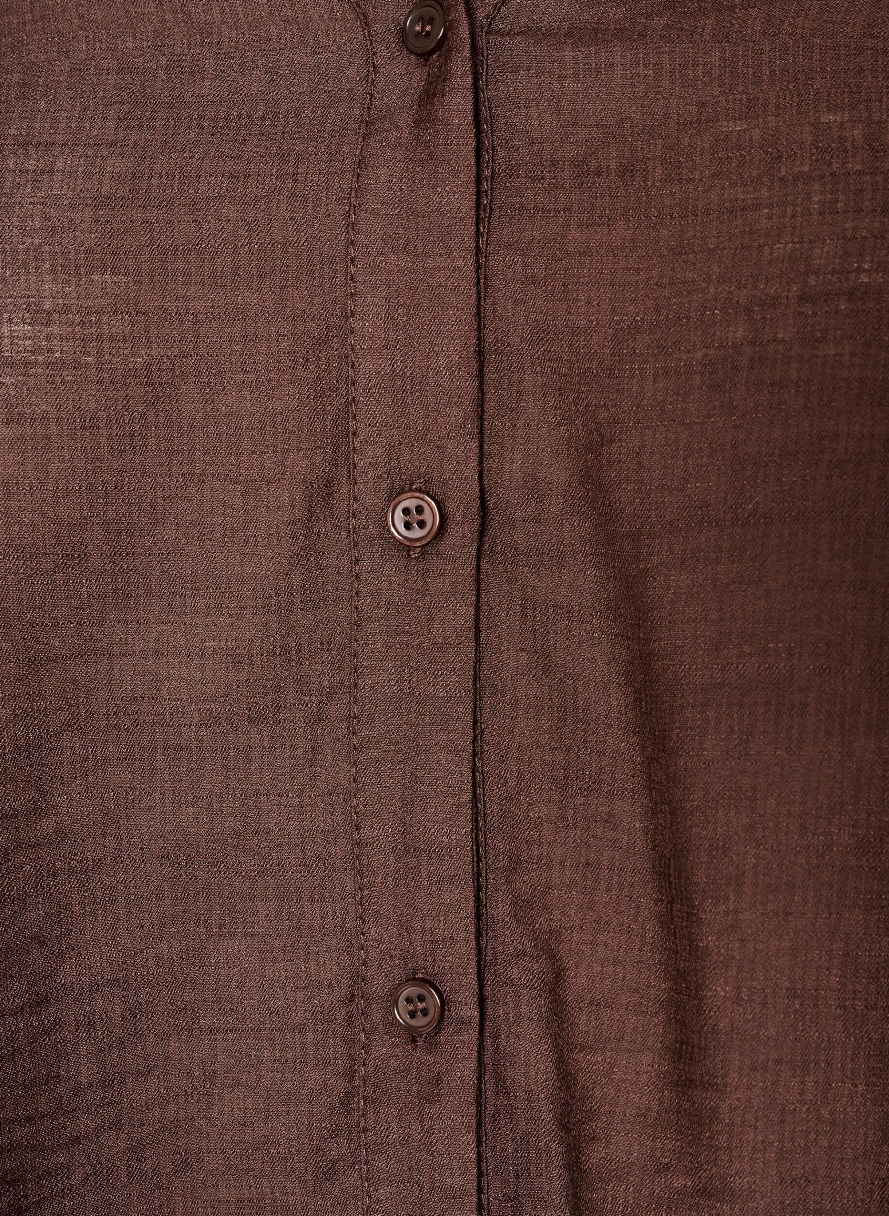 ZizzifashionViscose shirt with embroidered sleeves, Brown, Packshot image number 2