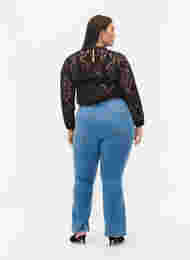 High-waisted Ellen bootcut jeans, Light blue, Model