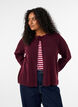Knitted cardigan with flower detail, Dark Bordeaux, Model image number 0