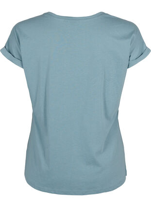 Short sleeved cotton blend t-shirt, Smoke Blue, Packshot image number 1