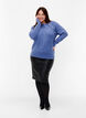 Melange pullover with pearl buttons, Coastal Fjord Mel., Model image number 2