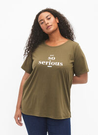 FLASH - T-shirt with motif, Ivy Green, Model