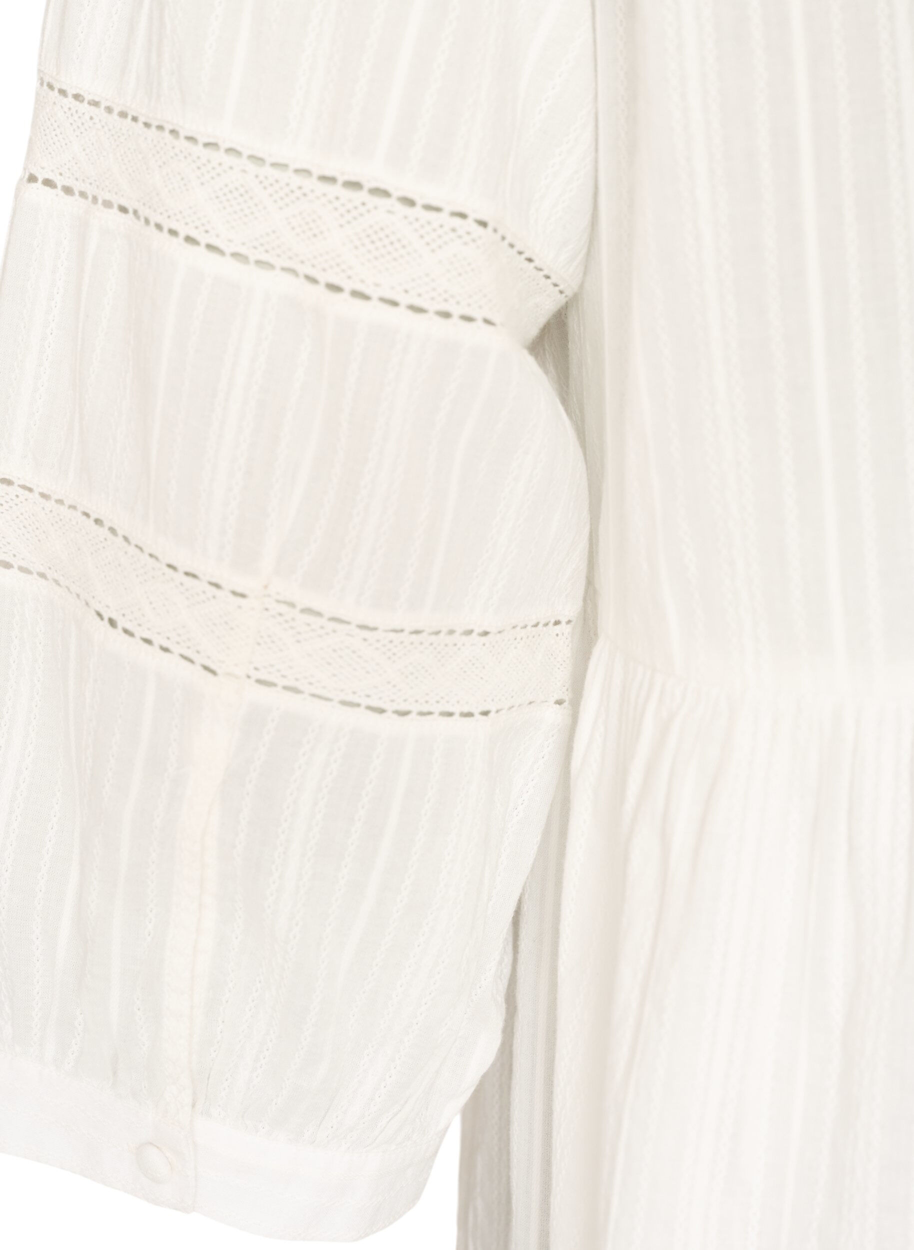 ZizzifashionTunic with eyelet embroidery details and 3/4 sleeves, Vanilla, Packshot image number 3