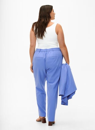Straight leg trousers with pockets, Wedgewood, Model image number 1