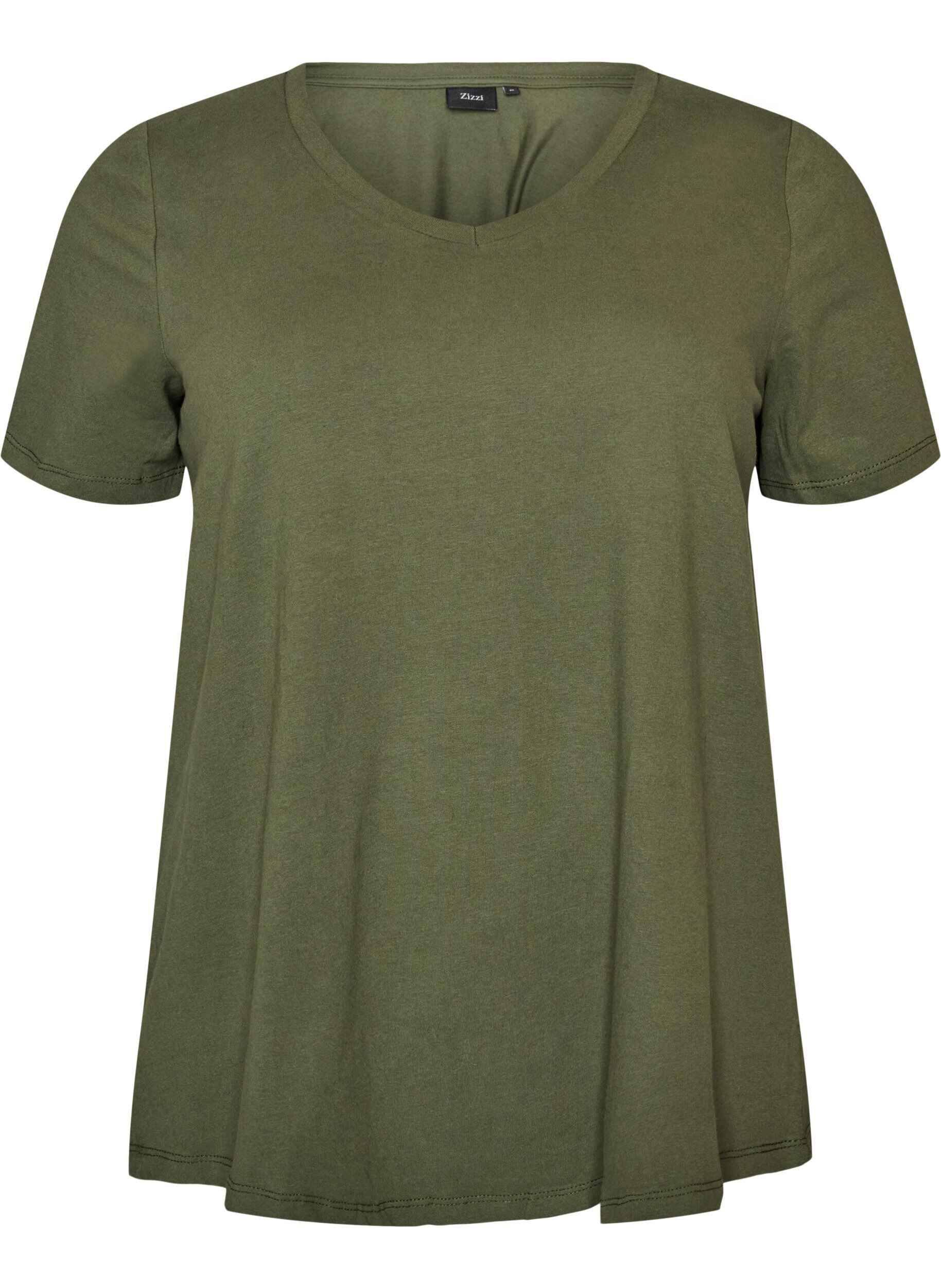 Solid-coloured basic cotton T-shirt