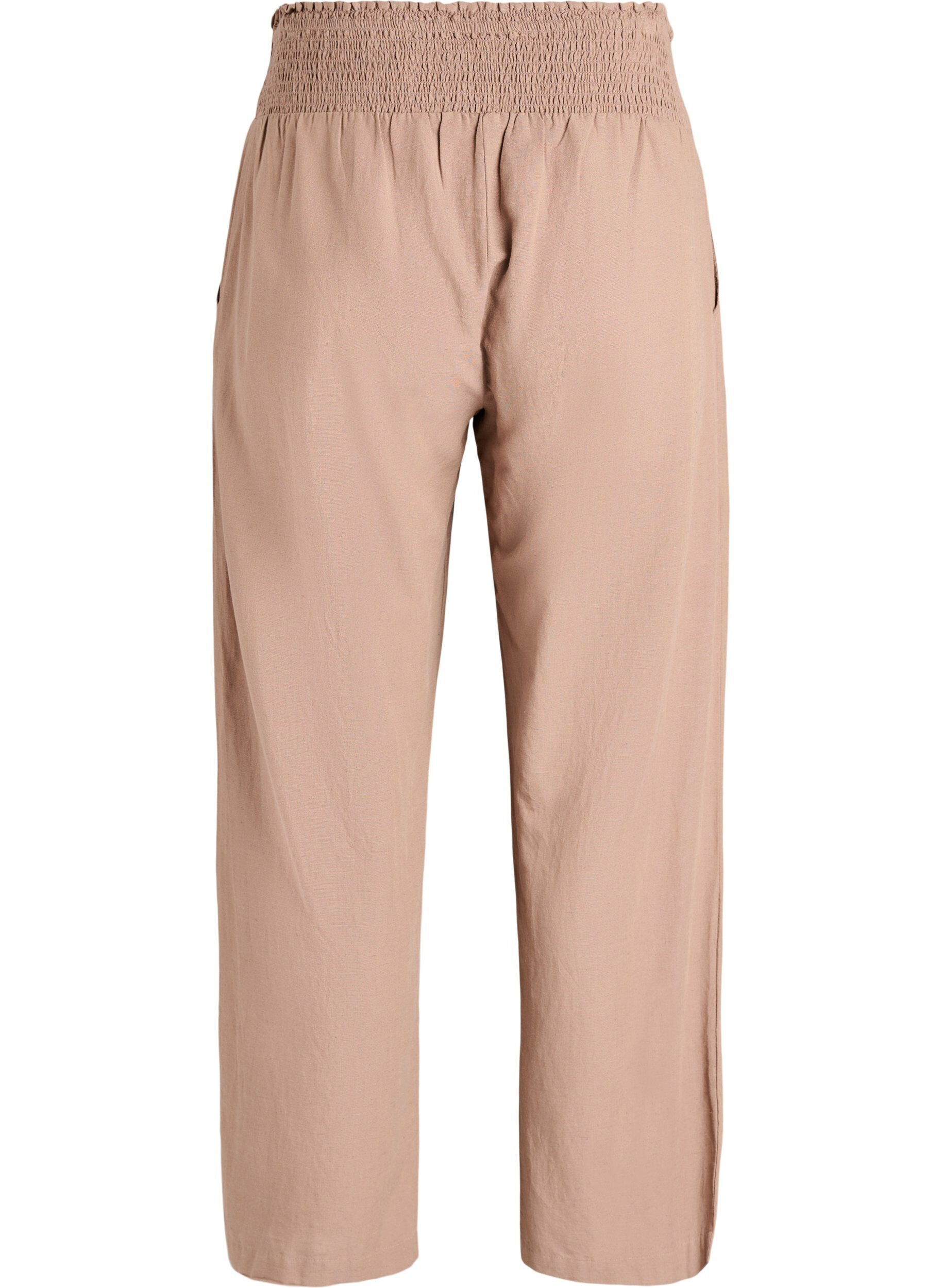 Zizzifashion Smock pants with linen, Brown, Packshot image number 1