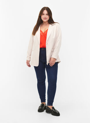FLASH - Simple blazer with button, Pumice Stone, Model image number 2