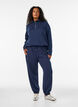 High-waisted sweatpants with drawstring, Blue, Model image number 0