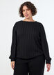 Textured jersey blouse with a balloon silhouette, Black, Model image number 0