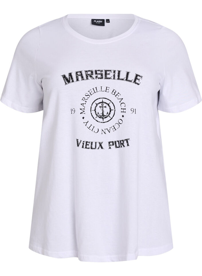 T-shirt with motif, White, Packshot image number 0