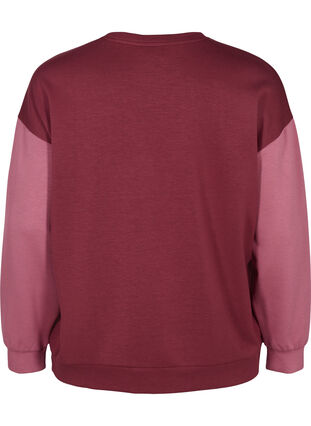 Sweater with colourblock, Red Mahogany/Rose B, Packshot image number 1
