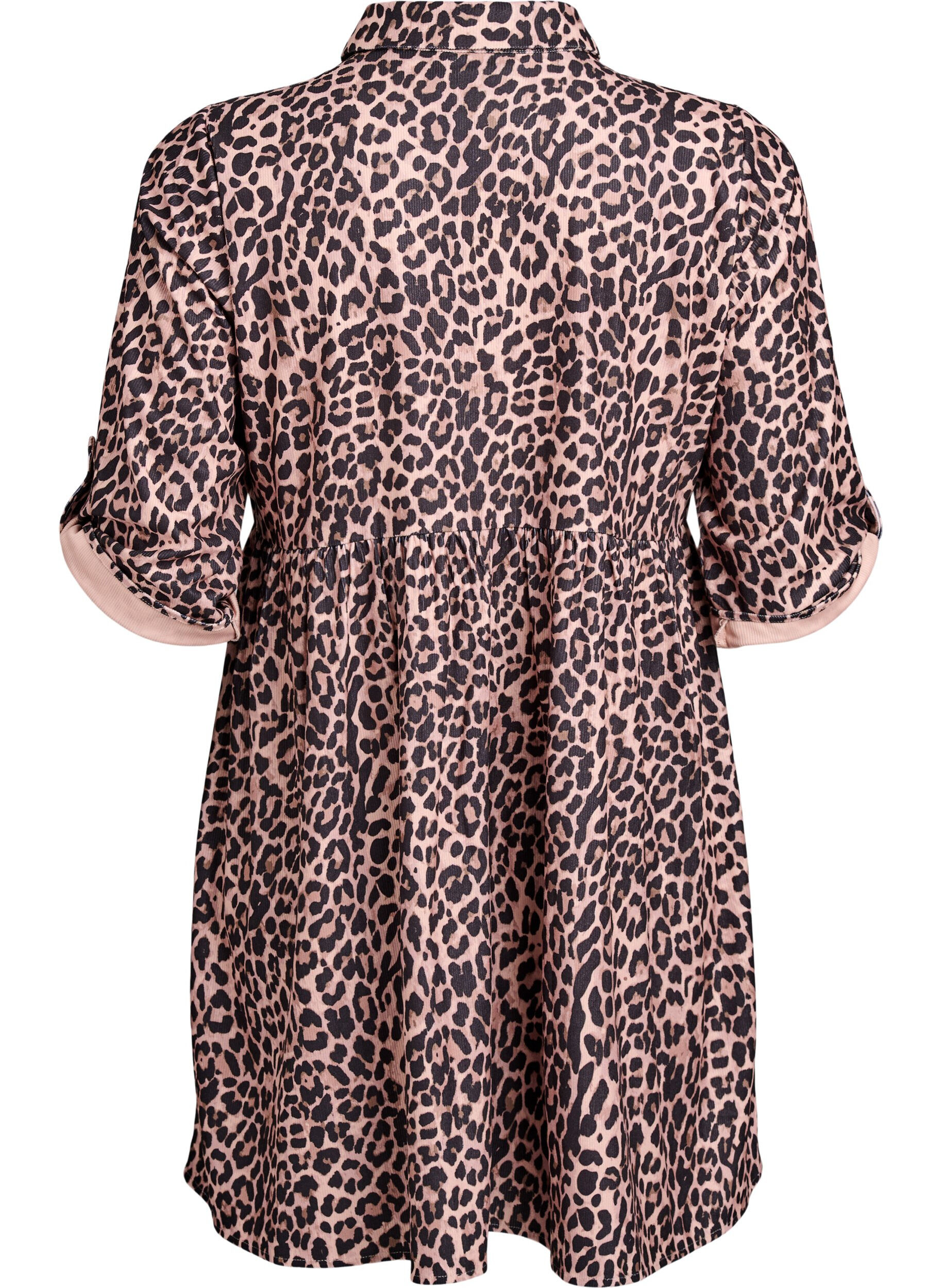 Zizzifashion Velvet dress with leopard print, Brown, Packshot image number 1