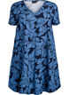 Short a-line dress with floral print, Blue, Packshot image number 0