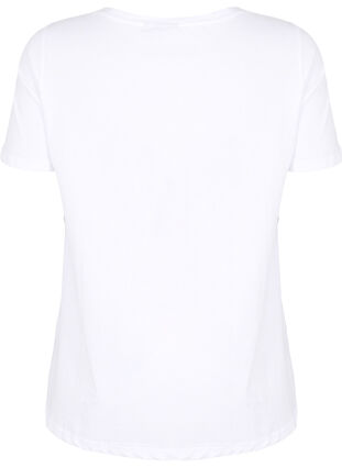 Cotton t-shirt with print on the front, White Chest Print, Packshot image number 1